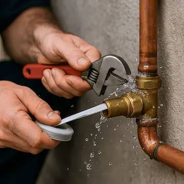 Reparación de fuga oculta en baño